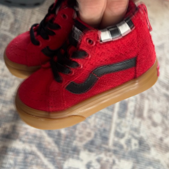 Red vans baby skate shoes Size 4 baby NWOT - Picture 2 of 6